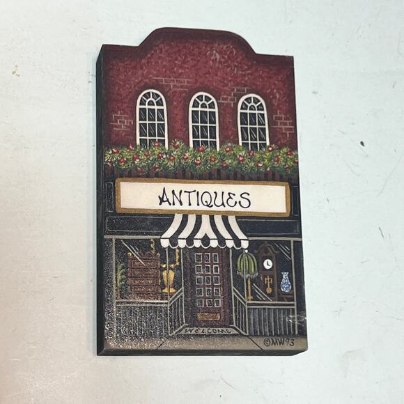 Brandywine Woodcrafts Antiques Shop 1993 Signed MW93 Wooden Building - Picture 11 of 11